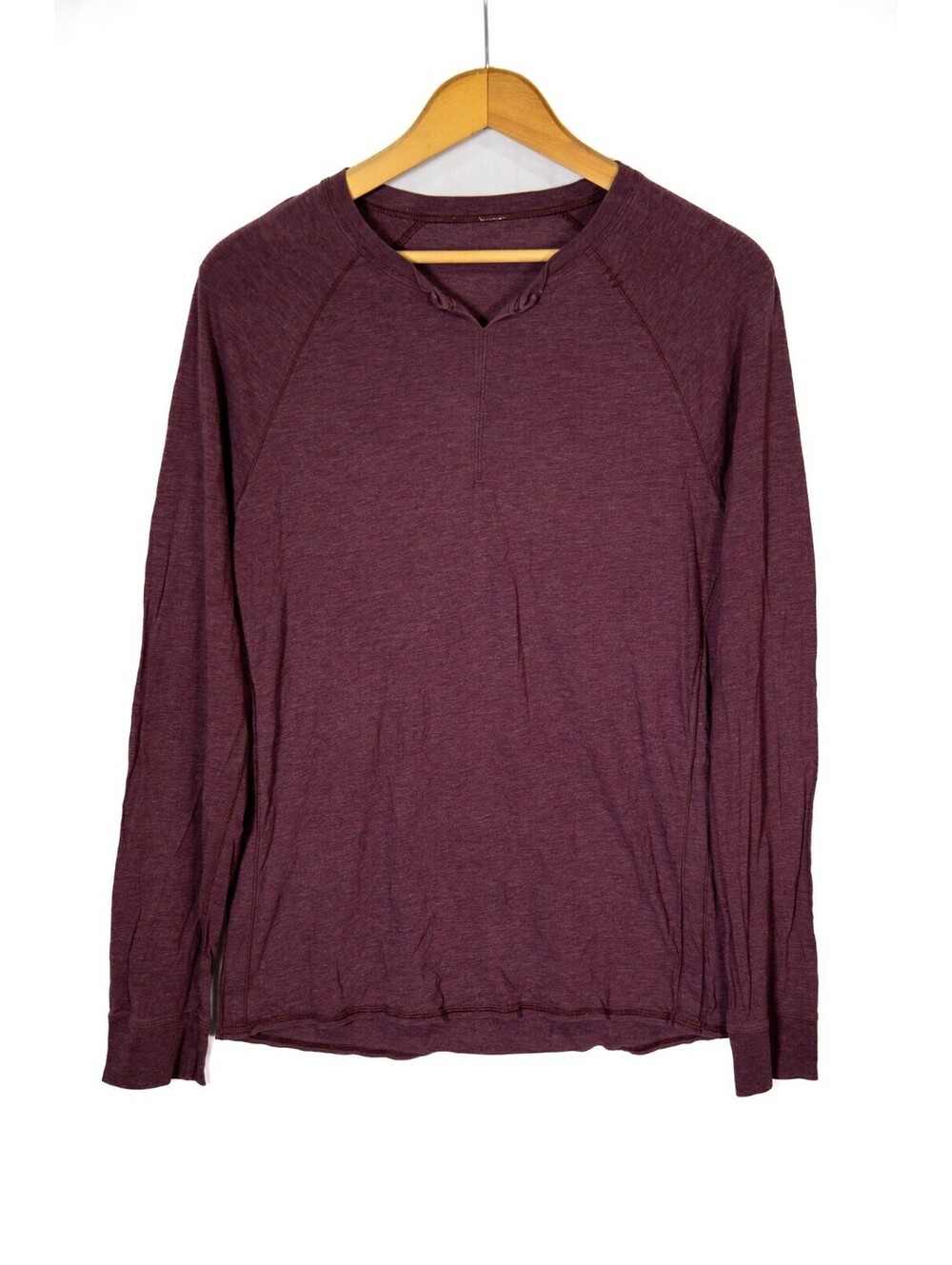 Lululemon Men's Henley Long Sleeve Sweater Shirt Burgundy - Men's Medium